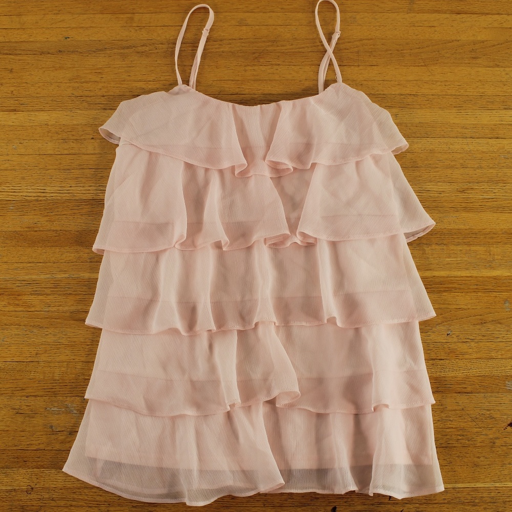 Candie's Light Pink Ruffle Tank Top